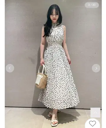보타이 프린트 원피스