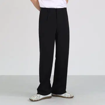ORUN 스트레이트 와이드 레그 팬츠 블랙