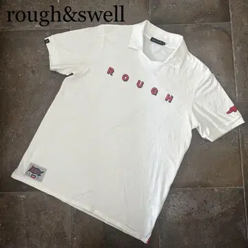 rough&swell 반팔 카라 부착 화이트 골프 남성용 사이즈 L