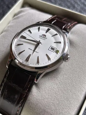 ORIENT 밴비노 오토매틱 시계 화이트 다이얼 SAC00005W0