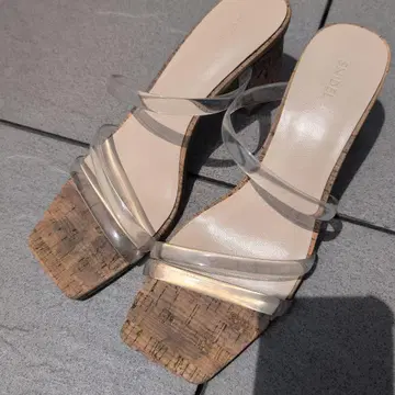 snidel 바리에뮤 뮬 샌들 코르크 힐