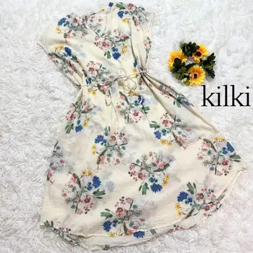 kilki 킬키 원피스 코튼 100% 인도산 꽃무늬 벨트 포함