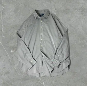 Ralph Lauren REGENT 헤링본 긴팔 셔츠 XL 그레이