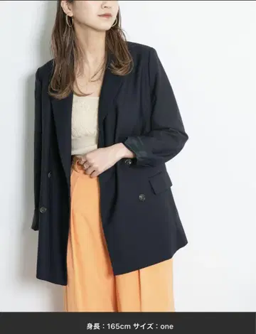 KBF 네이비 더블 롱 자켓 미사용