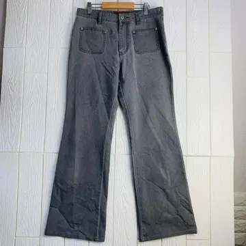 그레이 부츠 컷 데님 허리 72cm