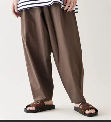 면 린넨 벌룬 팬츠 BALLOON Pants 브라운 정가 11000엔