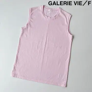 GALERIE VIE 갤러리 바이 티셔츠 슬리브리스 핑크 면 F