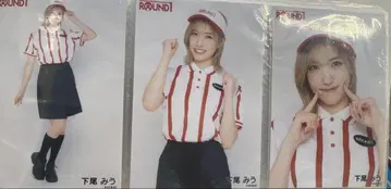 시모오 미우 AKB48 다이마루 라운드 원 콜라보 한정판 브로마이드 3종