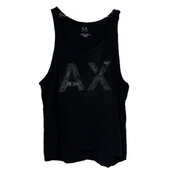 ARMANI Exchange AX 로고 블랙 탱크탑