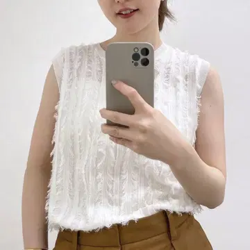 IENA 이에나 프린지 슬리브리스 탑