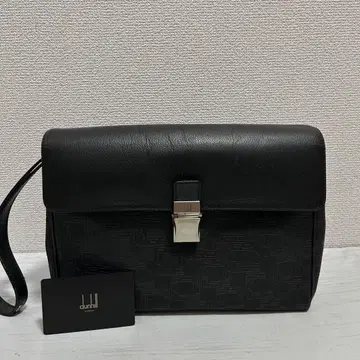 dunhill 던힐 남성용 클러치백 세컨드 백 실버 금장 장식