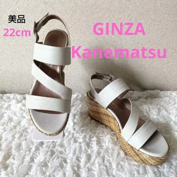 긴자 카네마츠 GINZA Kanematsu 웨지솔 샌들 22 가죽
