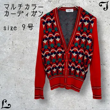 빈티지 멀티 컬러 가디건 size 9호