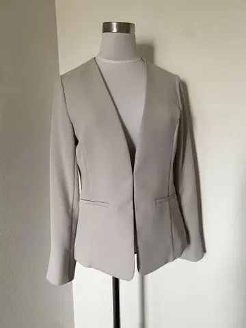 내추럴 뷰티 베이직 노카라 자켓 베이지 S