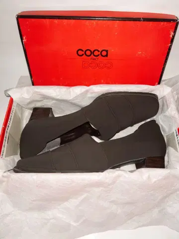 coca 다크 브라운 슬립온 미들 힐