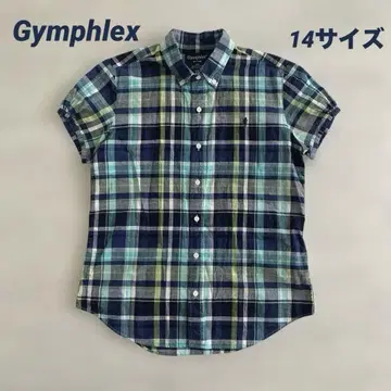 Gymphlex 짐플렉스 반팔 체크 셔츠 버튼 다운 면100%