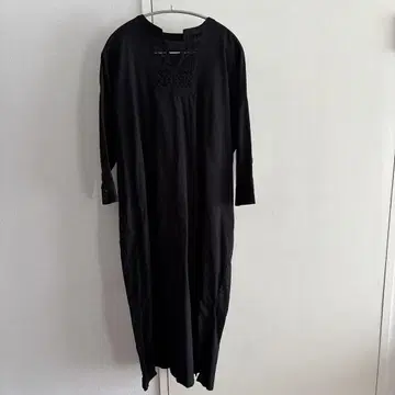 블랙 긴팔 셔츠 원피스 면 린넨 이너 포함