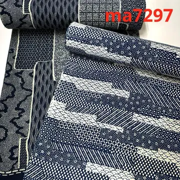 ma7297 하자품 유카타 옷감 2개 세트 면 원단 미재단 면 리메이크