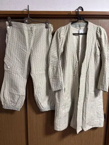 GASA gasa 기하학 패턴 베이지 셋업