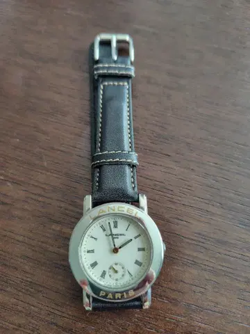 LANCEL 수동 와인딩 아날로그 시계 화이트/블랙