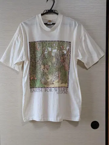EARTH FOR WILDLIFE 싱가포르 USA제 티셔츠 애니멀 무늬