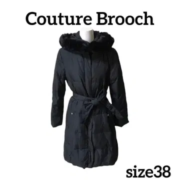 Couture brooch 쿠튀르 브로치 다운 코트 퍼 블랙