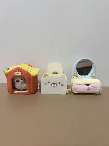 봉제 인형 동물 집과 캐릭터 세트