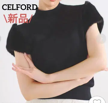 새상품 CELFORD 셀포드 숏 퍼 슬리브 니트 풀오버