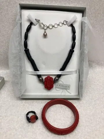 Z) 훗주 목걸이 뱅글 반지 세트