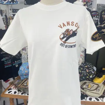 (4) VANSON 톰과 제리 티셔츠 화이트