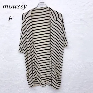 e4841 마우지 스트라이프 패턴 루즈핏 가디건 베이지 F 겉옷