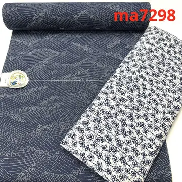 ma7298 하자품 유카타 옷감 2개 세트 면 원단 미재단 면 리메이크