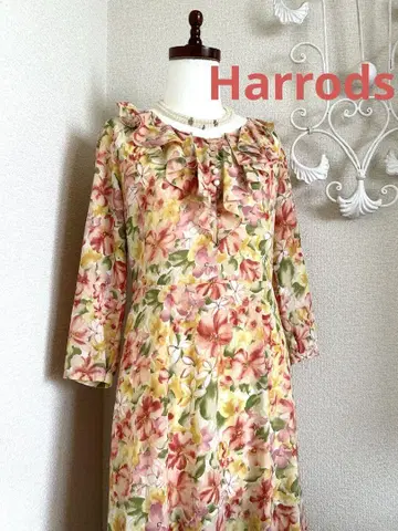 Harrods 해롯 프릴 칼라 부착 플라워 프린트 원피스 사이즈 2