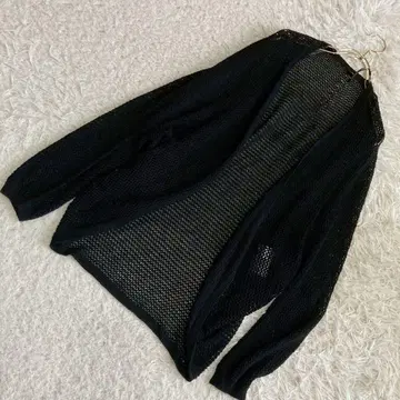 유니클로 메쉬 가디건 블랙 XL 겉옷 비침 세련된