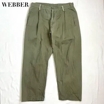 WEBBER 웨버 올리브 와이드 팬츠 일본제 L 허리밴딩