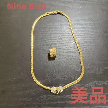 Nina Rich 니나리치 큐빅 골드 컬러 목걸이 새상품급