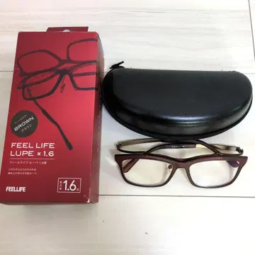 미사용 FEEL LIFE LUPE x 1.6 브라운 안경 케이스 포함
