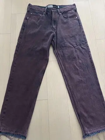 다크 퍼플 스트레이트 레그 데님 남성용