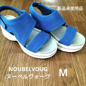 미사용 새상품 NOUBELVOUG 블루 통굽 릴랙스 샌들 M