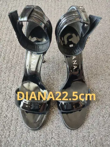 새상품급 DIANA 블랙 하이힐 뮬 스트랩 포함
