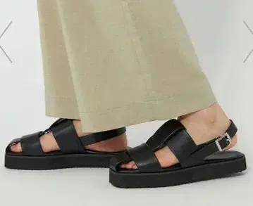 CITEN 스퀘어 피셔맨 샌들 블랙 22.5cm