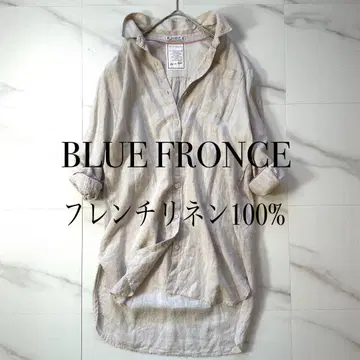 BLUE FRONCE 38 고급 프렌치 린넨 셔츠 블라우스