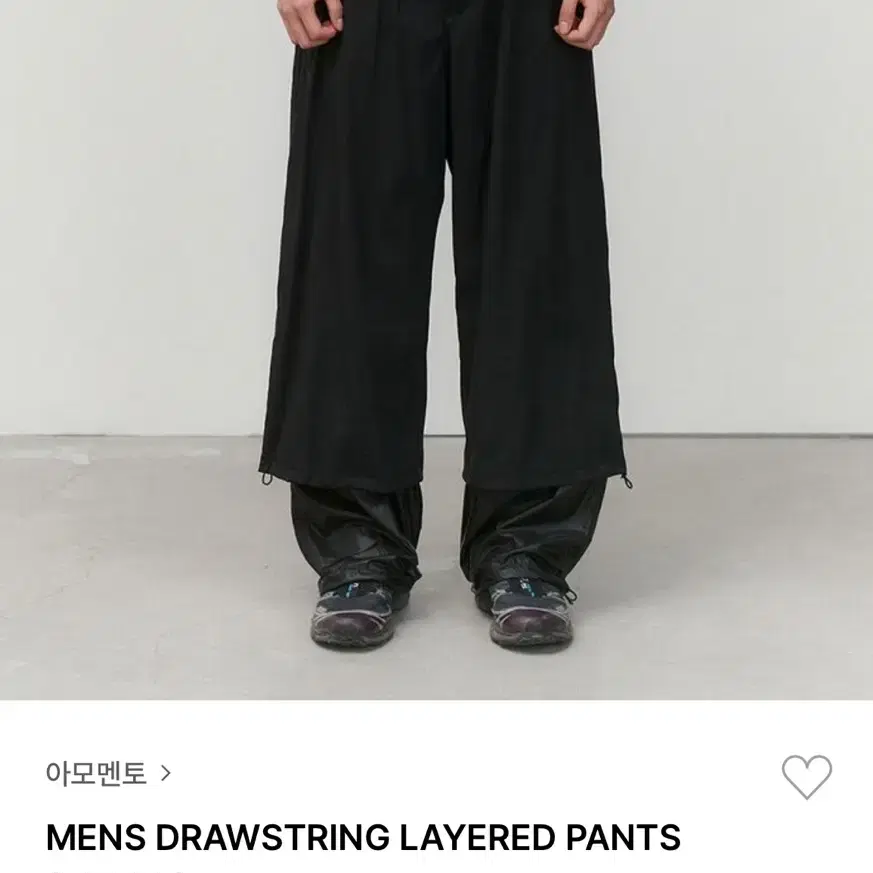 AMOMENTO | 아모멘토 Amomento Drawstring Layered Pants L