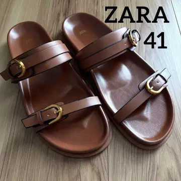 ZARA 자라 버클 샌들 브라운 41