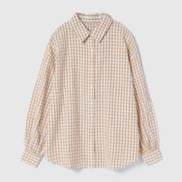 새상품 SeaRoomlynn ECO FABRIC 깅엄 체크 루즈 셔츠