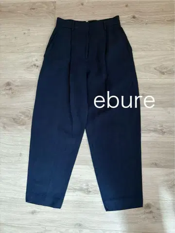 ebure 네이비 와이드 팬츠 린넨 혼방 38