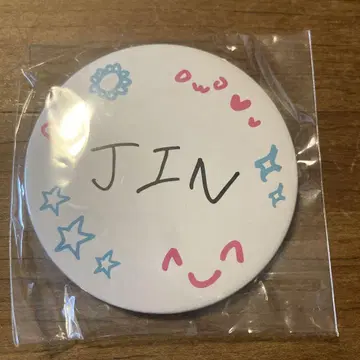 BTS JIN 캡슐 토이 진 가챠 캔뱃지 손글씨