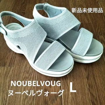 미사용 새상품 Noubel Voug 실버 인기 통굽 릴랙스 샌들 L