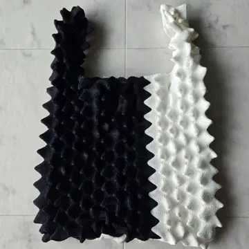 오픈 세서미 클럽 핸드백 두리안 가시 에코백 니트