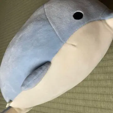 스카이블루 돌고래 봉제 인형 약 35cm